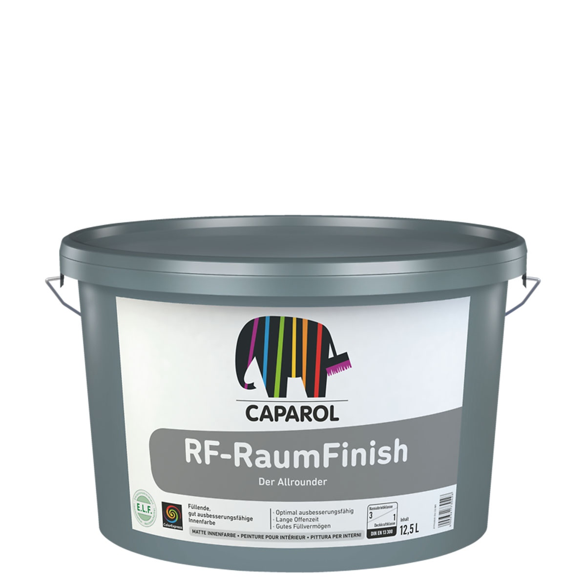 Caparol RF-RaumFinish 12,5L weiß, gut ausbesserungsfähige Wandfarbe, Dispersionsfarbe