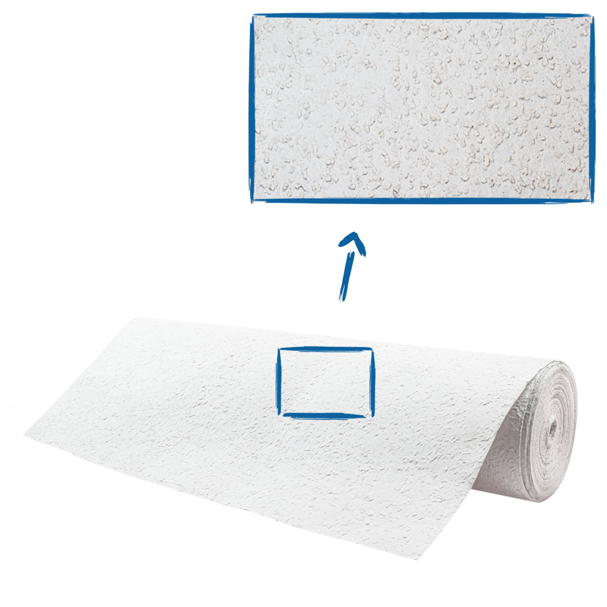 Erfurt Rauhfaser Superkorn 70/75 Pro Großrolle weiß 125m x 0,75m, Rauhfasertapete