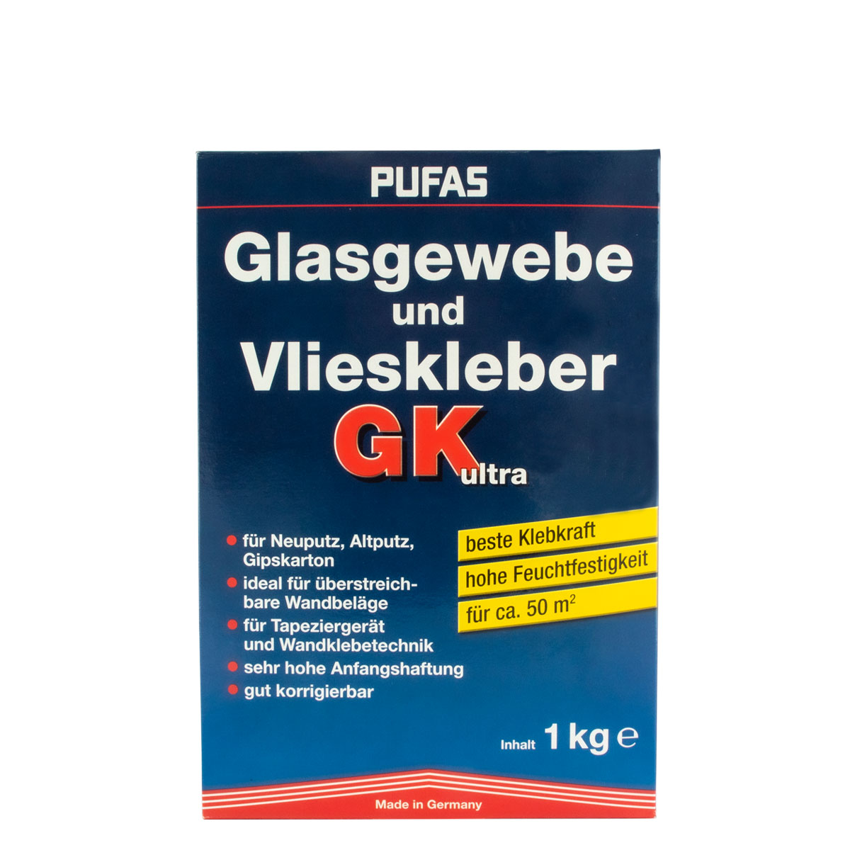 Pufas Glasgewebe- und Vlieskleber GK ultra 1kg, Tapetenkleister