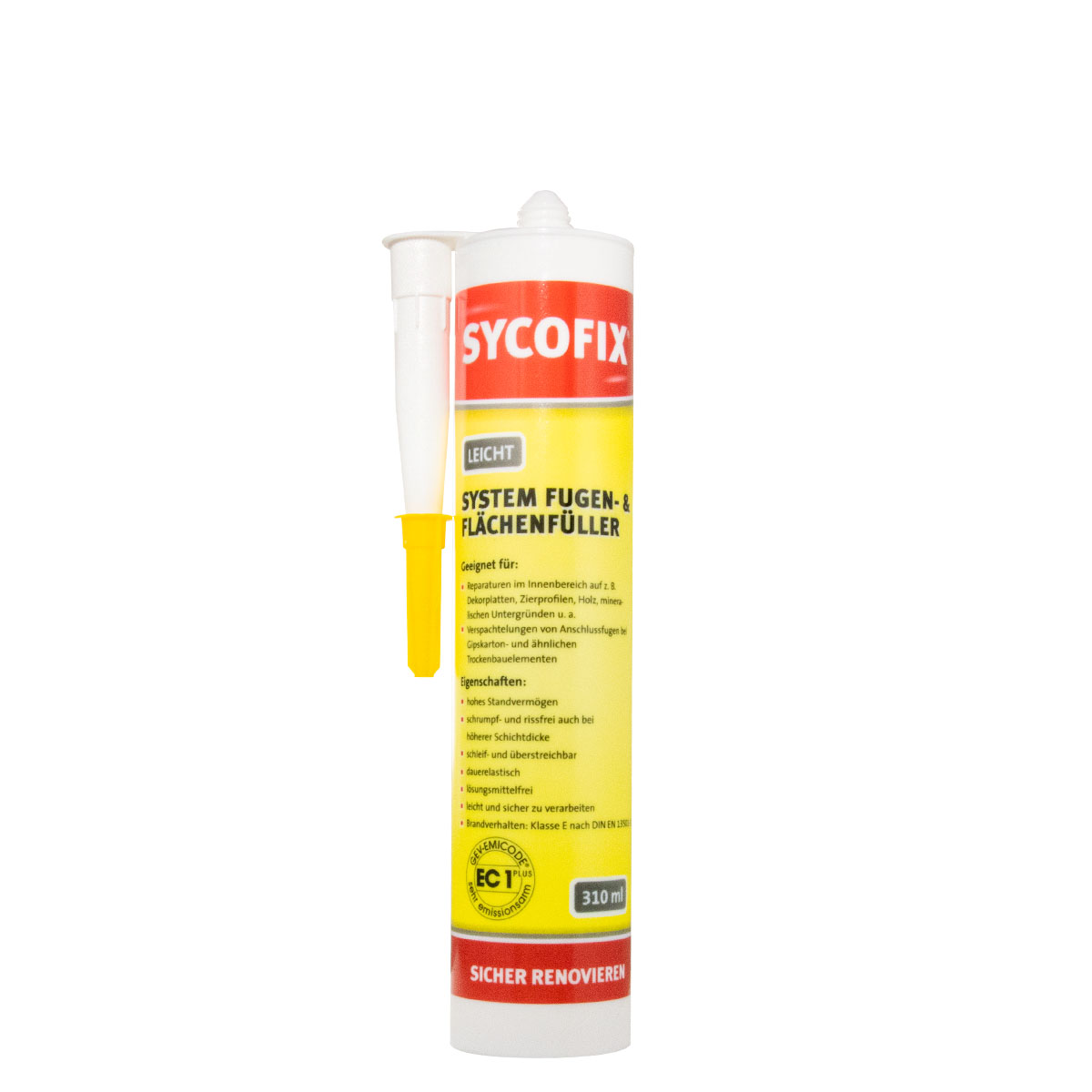 Sycofix System Fugen- & Flächenfüller 310ml, Kartuschen Spachtelmasse, Fertigspachtel, Fugenspachtel