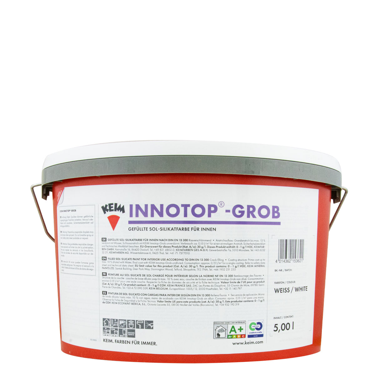 Keim Innotop Grob 12,5L weiß, Sol Silikatfarbe, Grundierfarbe