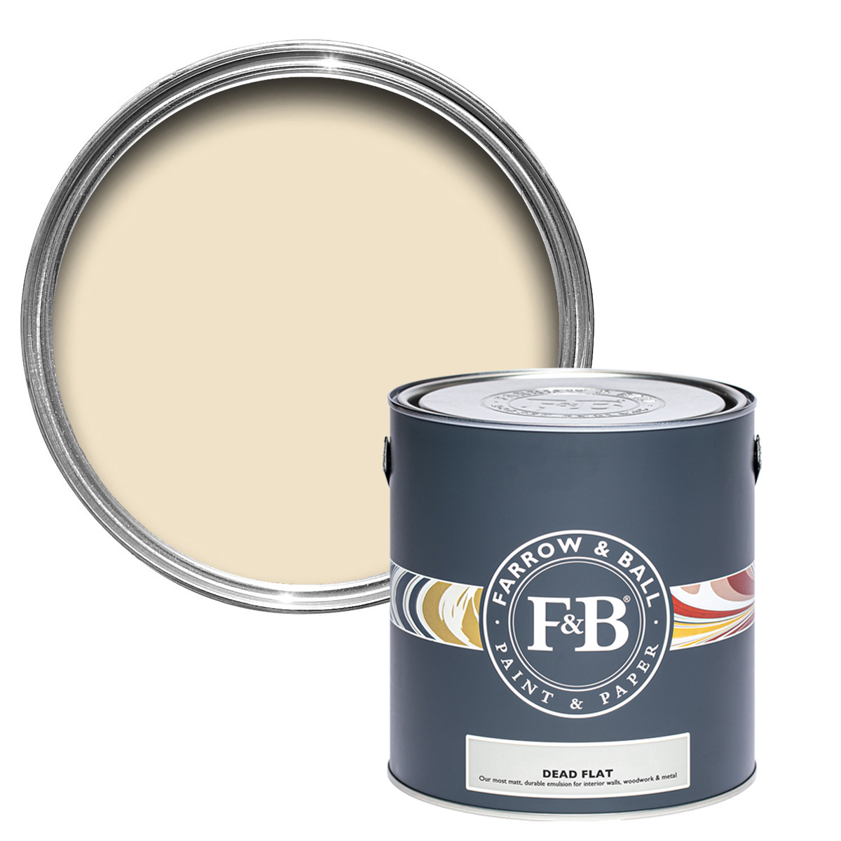 Farrow & Ball Dead Flat 2,5L Calke Green No. 34, robuste, ultramatte Wandfarbe