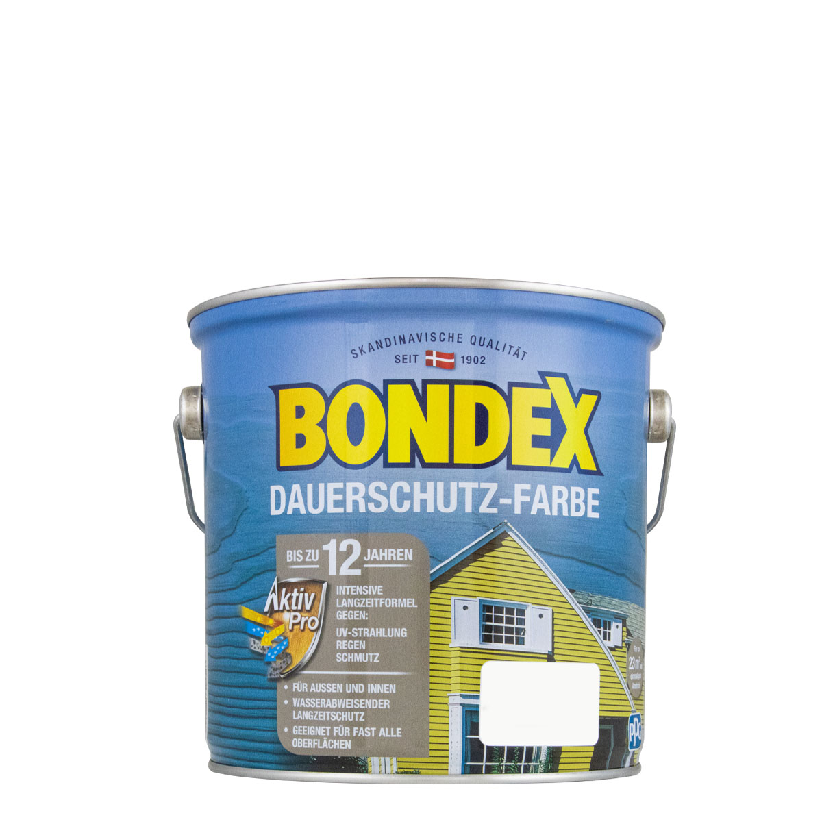 Bondex Dauerschutz-Farbe 750ml schneeweiß, Holzfarbe, Wetterschutzfarbe, Deckfarbe