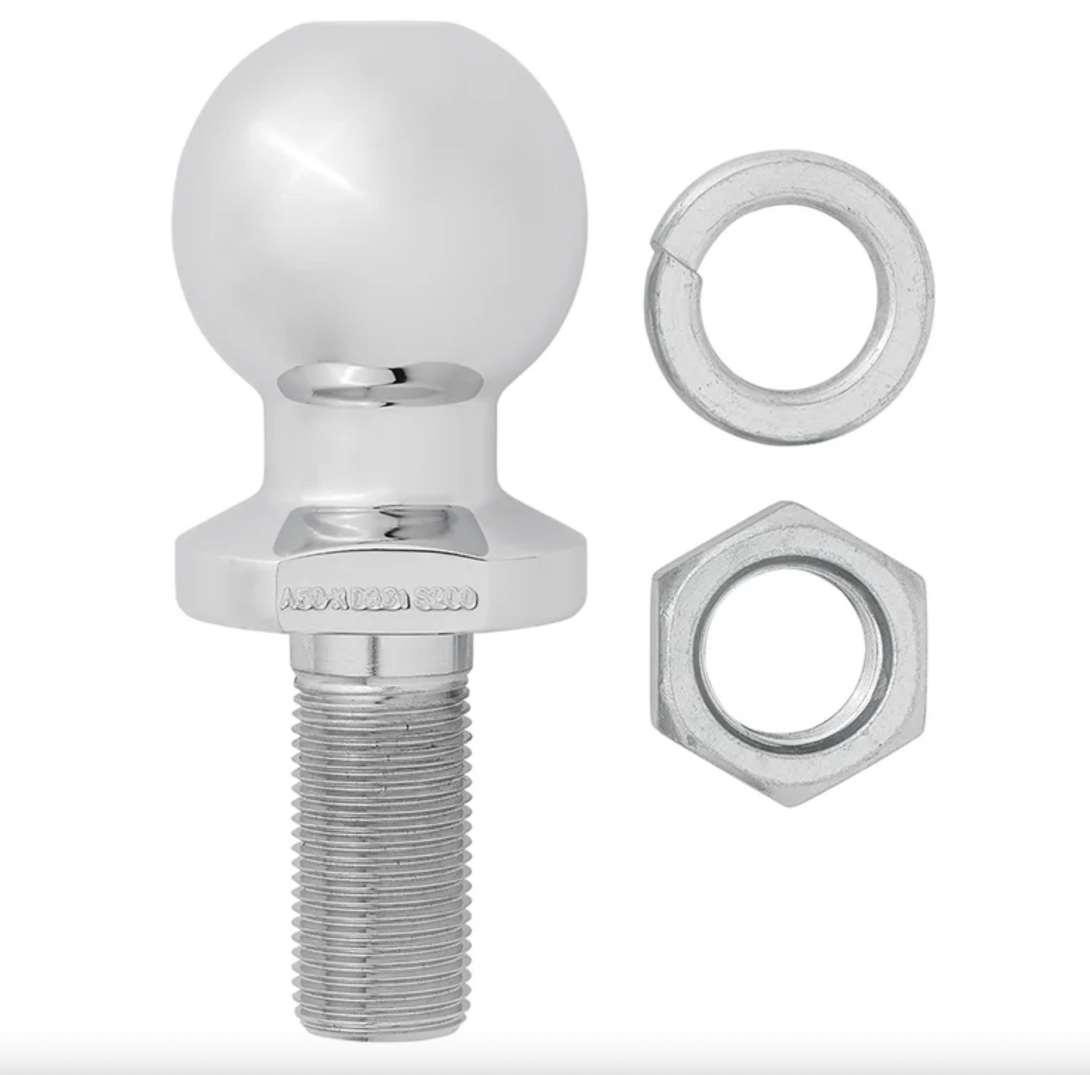 Anhängerkupplungskugel gerade M22 x 50mm E-geprüft silber Kugel Kupplung