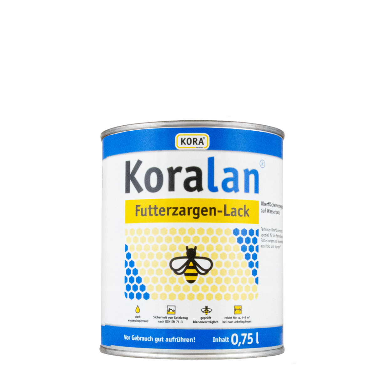Koralan Futterzargen-Lack 750ml farblos, Bienen Farbe, Holzlack, Klarlack