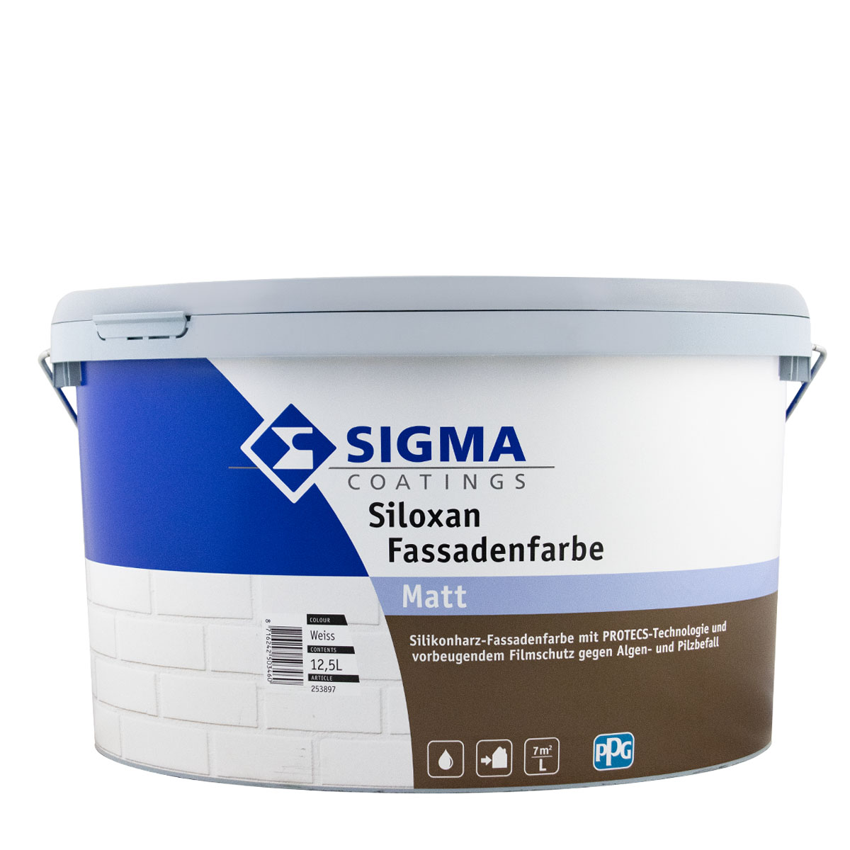 Sigma Siloxan Fassadenfarbe A+F 5L weiss, Silikonharz