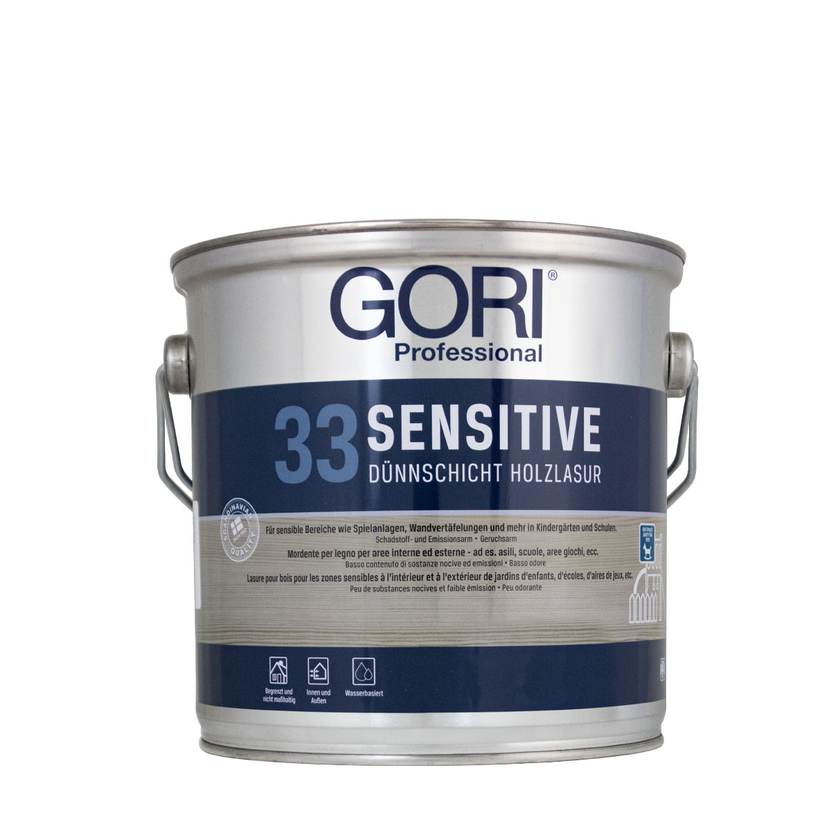 Gori 33 Sensitive Holzlasur weiss 0,75L, wasserbasierte Lasur, schadstoffarm