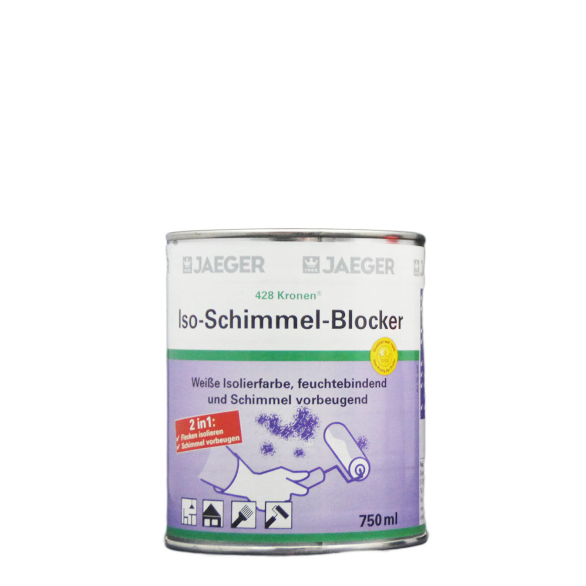 Jaeger Kronen Iso-Schimmel-Blocker 428 weiss 750ml, Isolierfarbe, Schimmelfarbe
