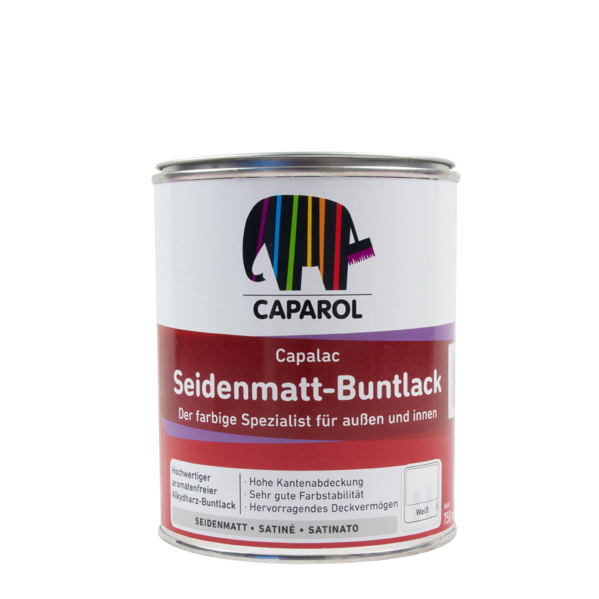 Caparol Capalac Seidenmatt-Buntlack 2,5L weiss, Metalllack, Holzlack