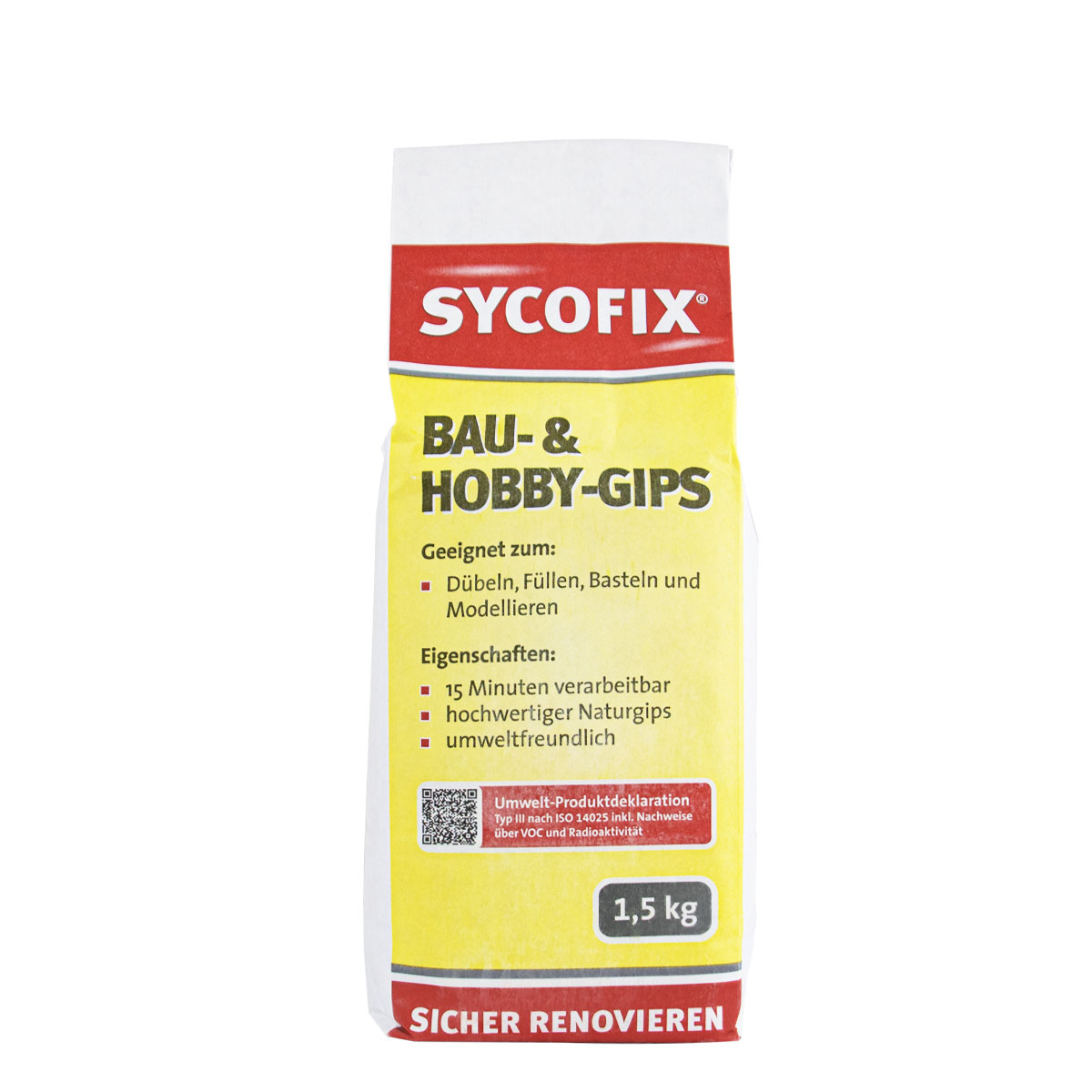 Sycofix Bau- und Hobby-Gips 5kg, hochwertiger Naturgips, Gips, Elektrikergips