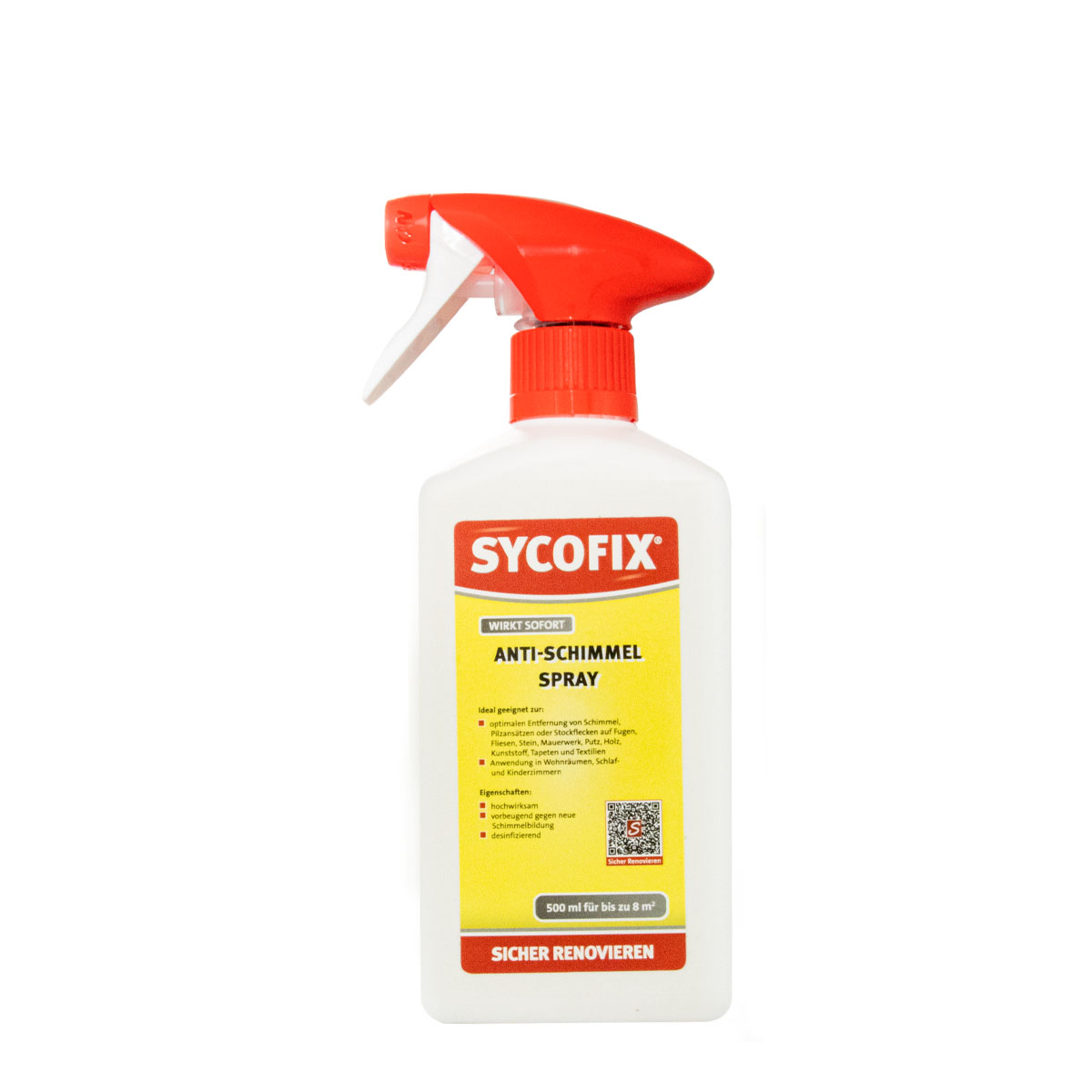 Sycofix Anti-Schimmel Spray 500ml, Schimmelentferner mit Aktivchlor, Schimmelex