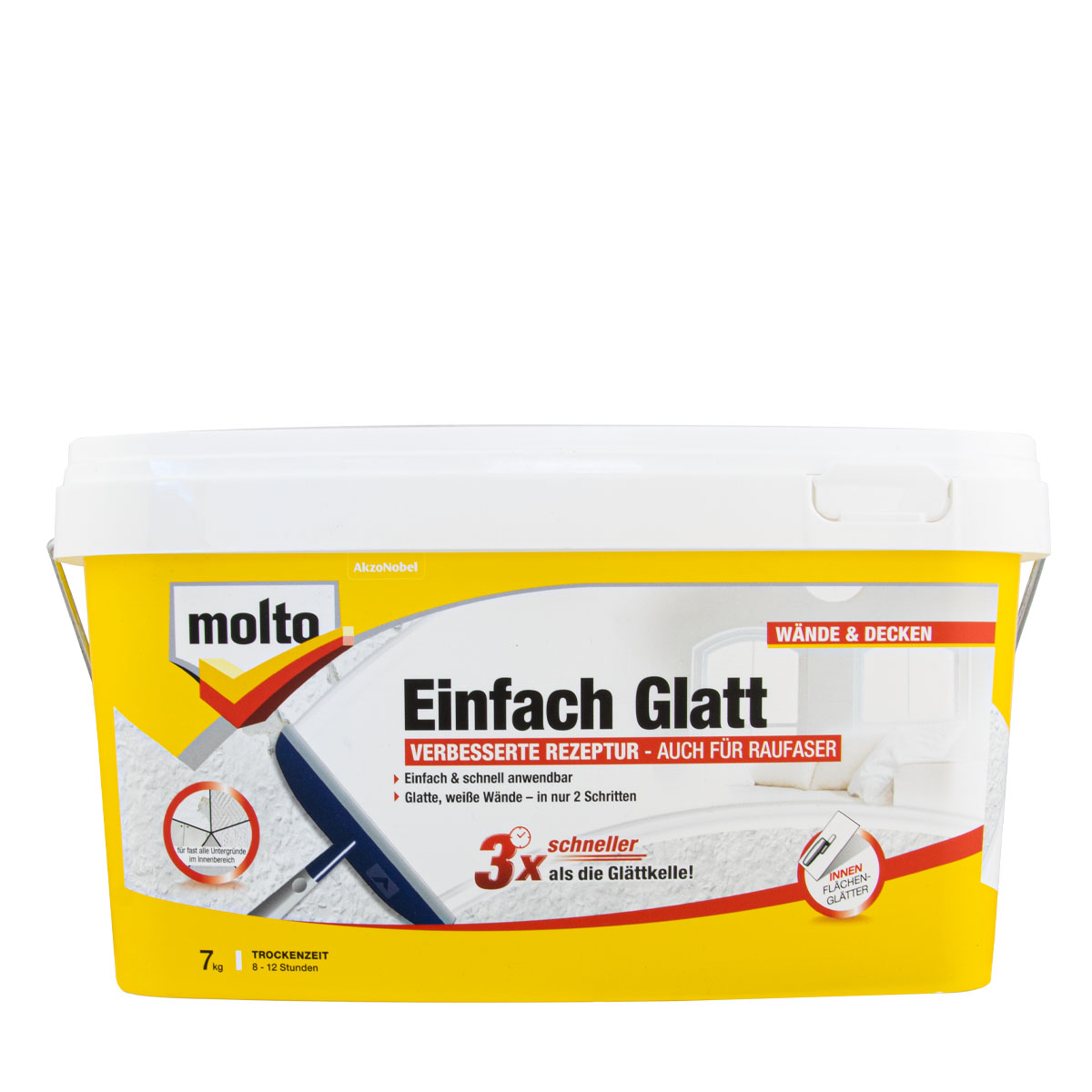Molto Einfach Glatt 7kg, Fertigspachtel, Spachtelmasse, Wandspachtelmasse, Rollspachtel