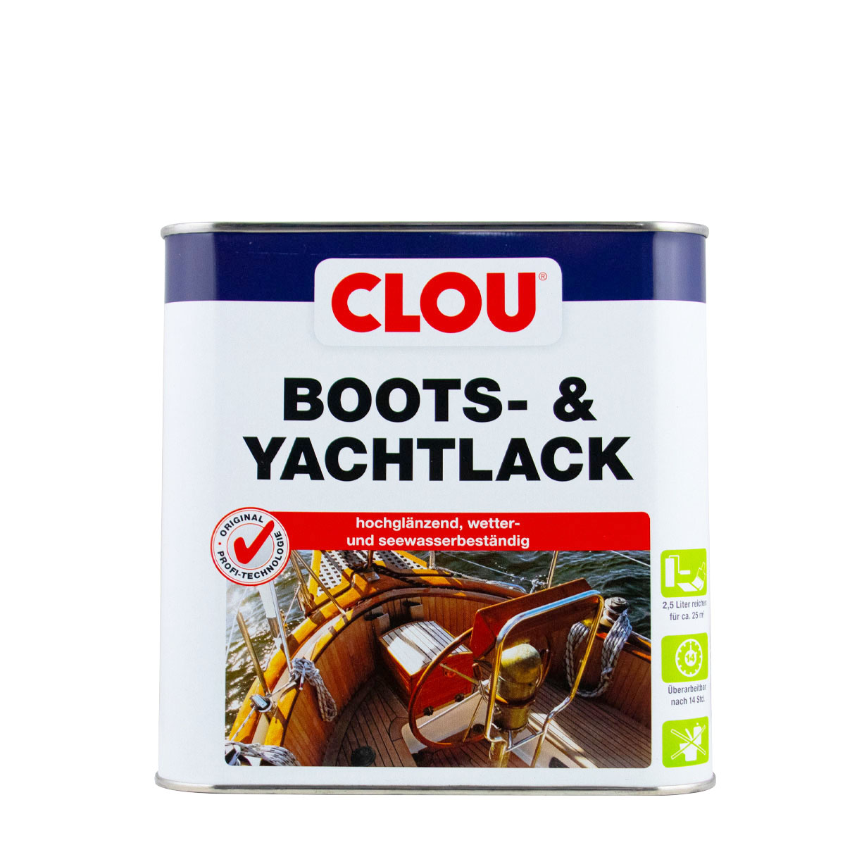 Clou Boots & Yachtlack 0,75L farblos, hochglänzender Bootslack, Klarlack, Alkydharzlack