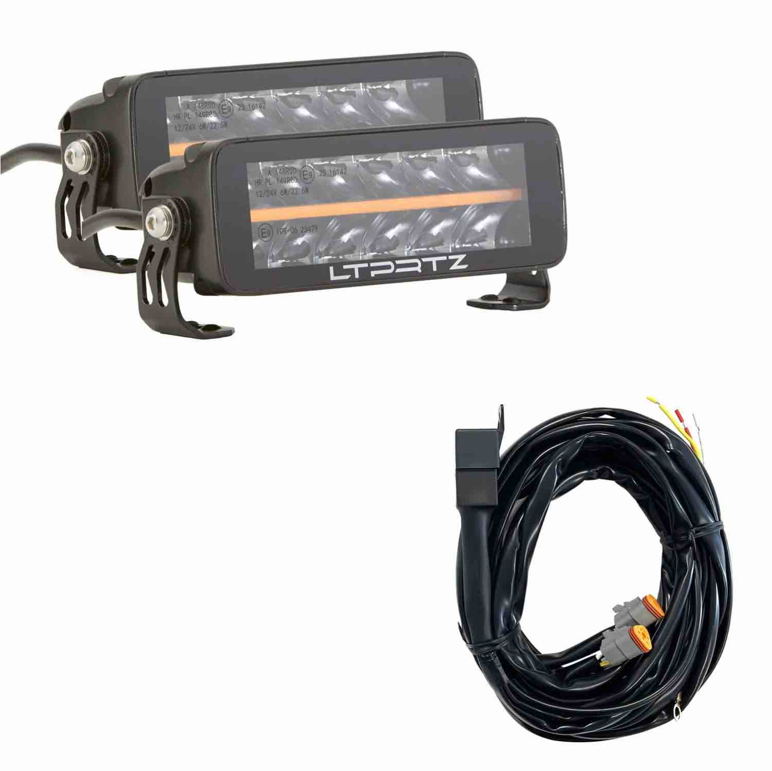LTPRTZ Spar-Set: 2x TRX 3.0 7 Zoll AMBER Fernscheinwerfer Lightbar + Kabelsatz (4-Pin)