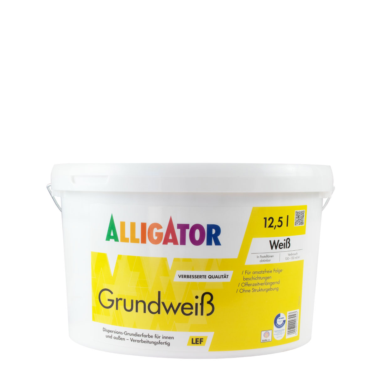 Alligator Grundweiß LEF 12,5L weiss, Grundierfarbe, Grundierung, matt