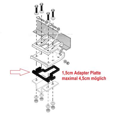 ENDURO 90400 DISTANZPLATTEN ADAPTERPLATTEN SPACER 15MM FÜR RANGIERHILFE