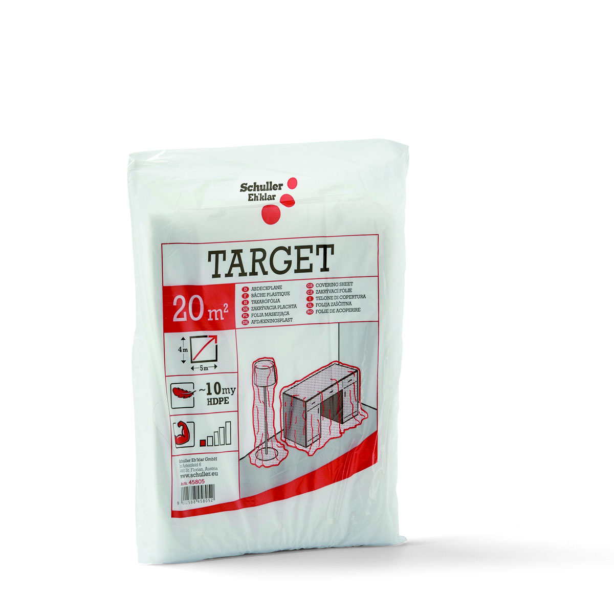 Schuller Target S10 Abdeckfolie 4x5m #45805 Schutzfolie HDPE 10my, Abdeckplane