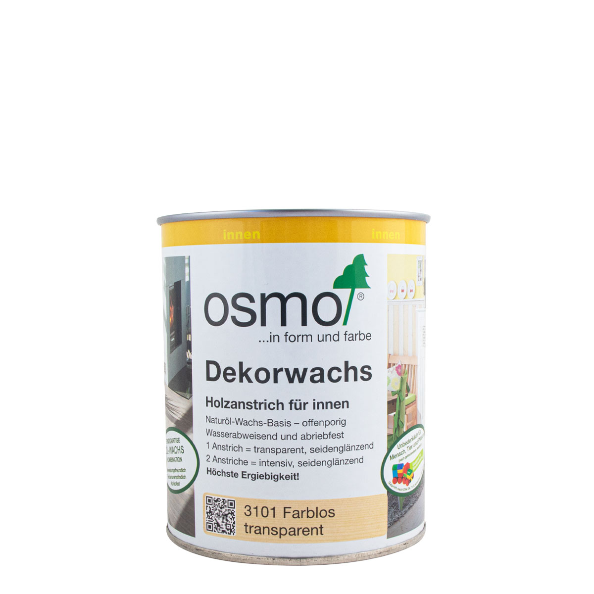 Osmo Dekorwachs 3103 eiche hell transparent seidenmatt 750ml, Holzanstrich, Holzpflegeöl, Holzwachs, Möbelwachs