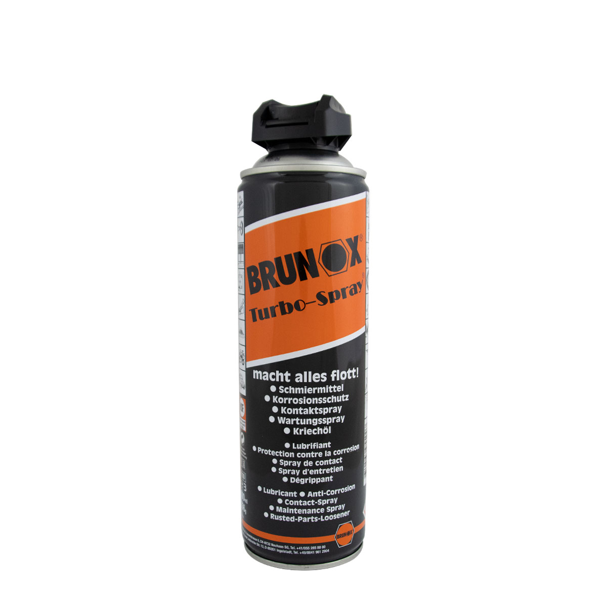 Brunox Turbo Spray 500ml Schmiermittel, Multifunktionsspray, Kontaktspray, Kriechöl