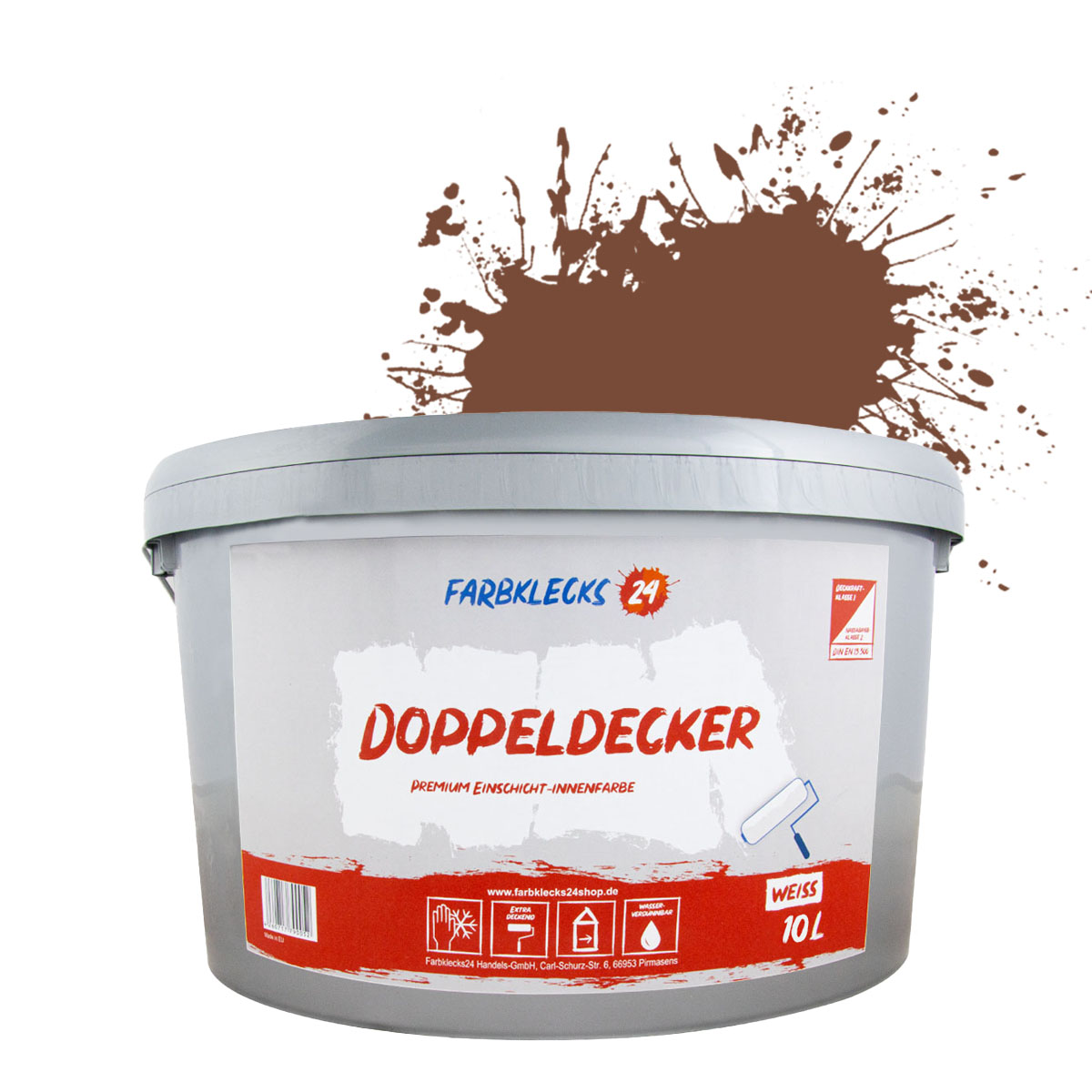 Farbklecks24 Polarweiss Color 2,5L Beige 1-0 premium Einschicht-Innenfarbe