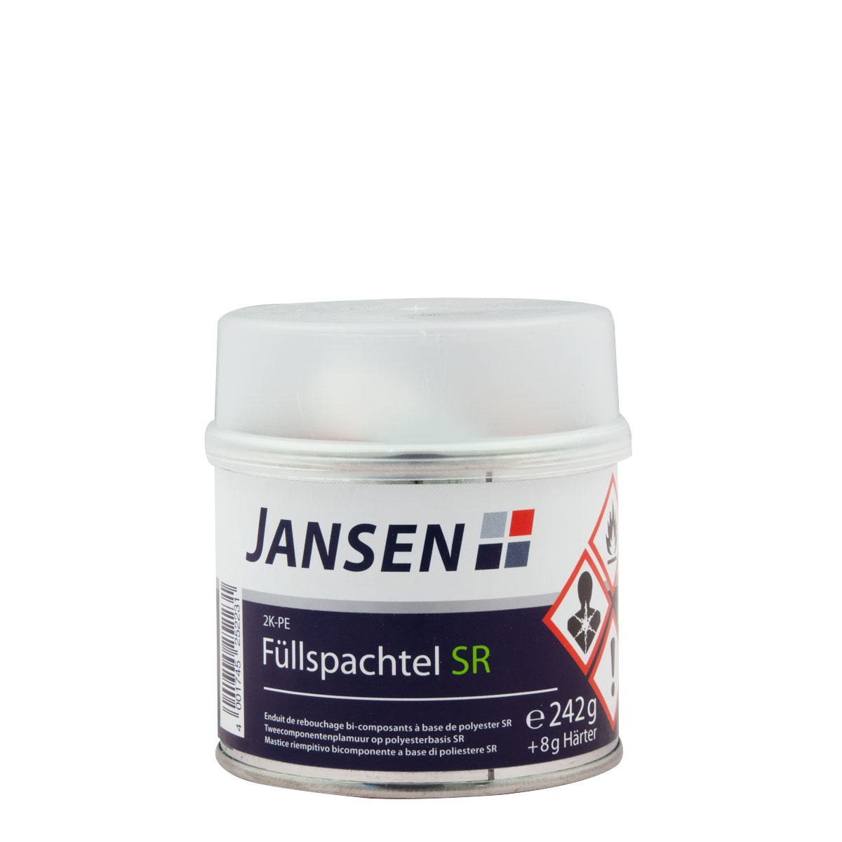 Jansen 2K-PE Füllspachtel SR 250g, Spachtelmasse, Polyesterspachtel styrolreduziert