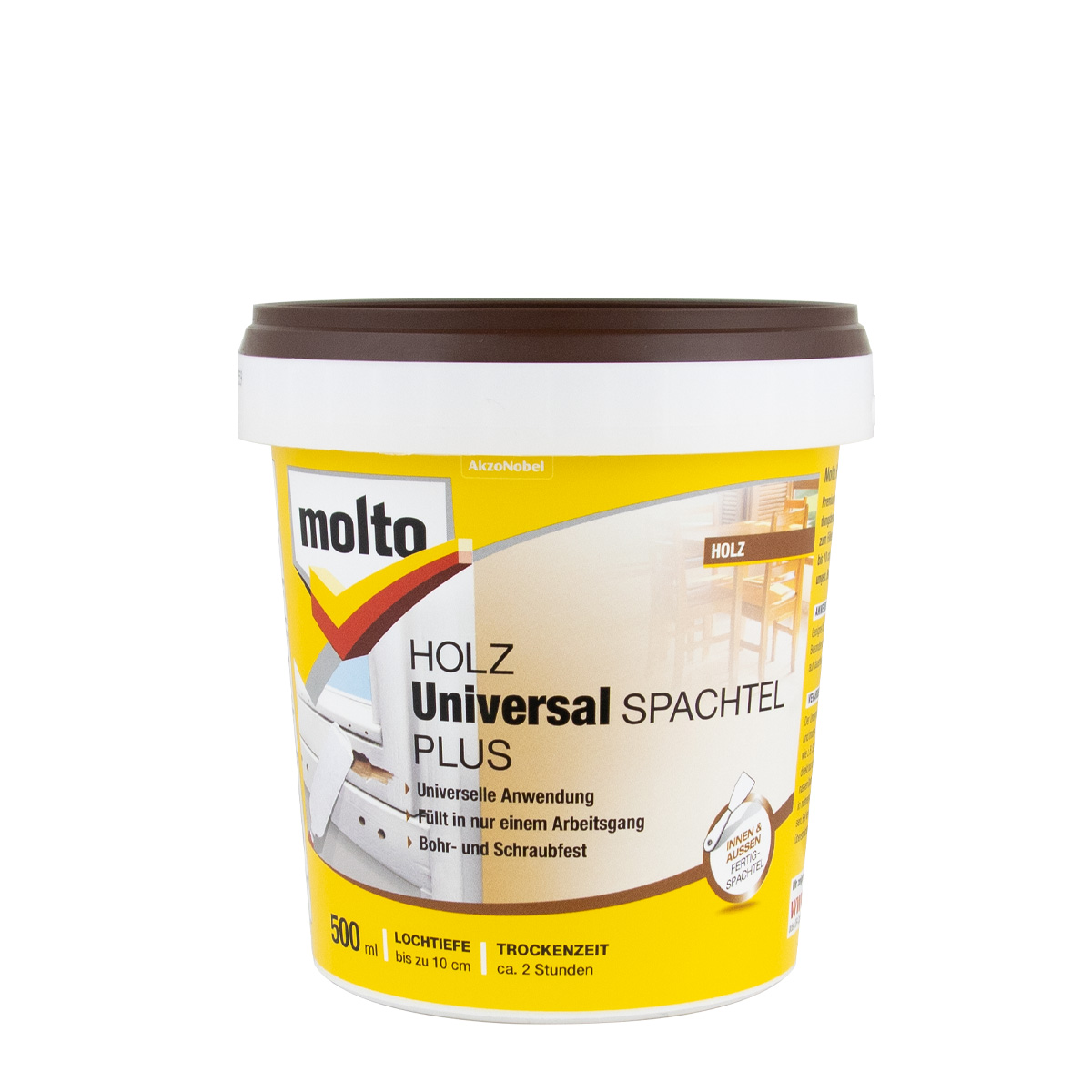 Molto Holz Universal Spachtel Plus 500ml, Holzspachtel, Reparaturspachtel, Fertigspachtel