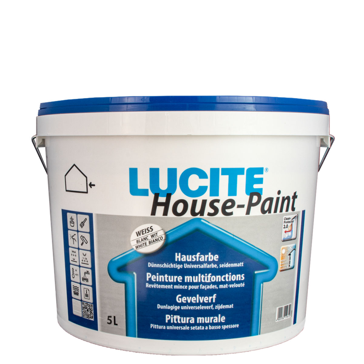 Lucite 800 Housepaint Fassadenfarbe, Reinacrylat Dispersionsfarbe für Außen