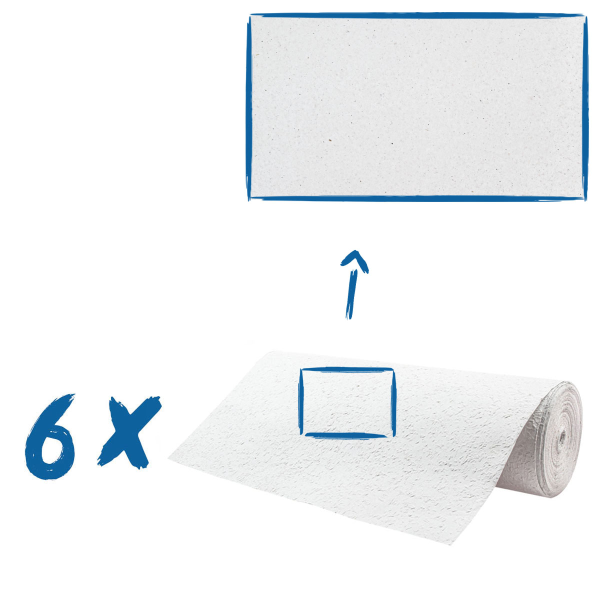 6x Erfurt Rauhfaser 20 Pro fein Rolle weiß 33,5 x 0,53 Meter, Rauhfasertapete