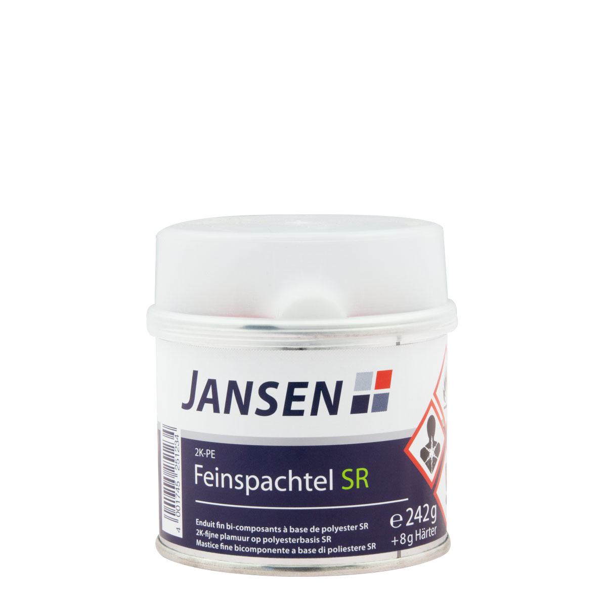 Jansen 2K-PE Feinspachtel SR 250g, Spachtelmasse, Polyesterspachtel styrolreduziert