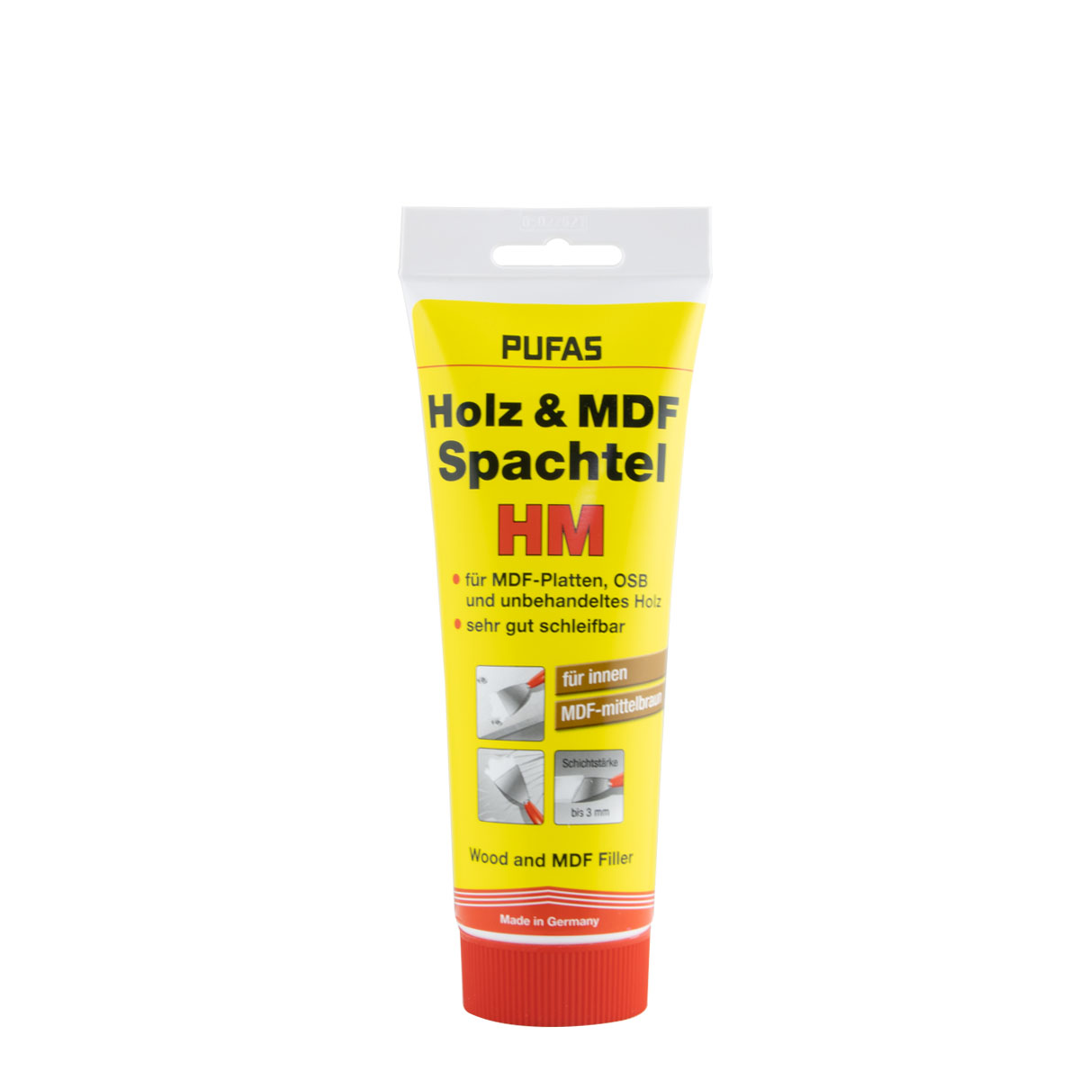 Pufas Holz und MDF Spachtel HM 400g, Holzspachtel, Reparaturspachtel, Fertigspachtel