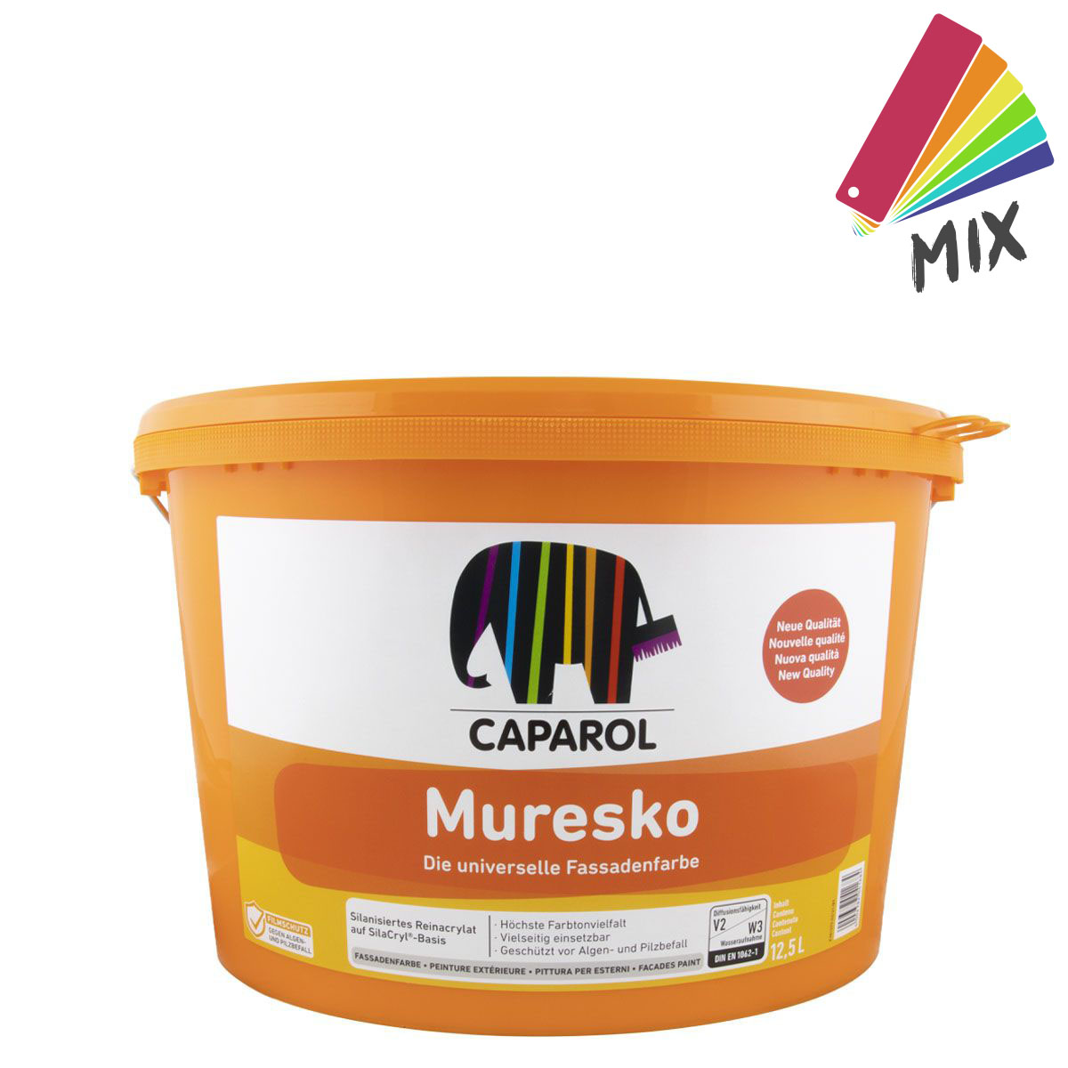 Caparol Muresko SilaCryl Fassadenfarbe 12,5L Weiss, Reinacrylat-Fassadenfarbe