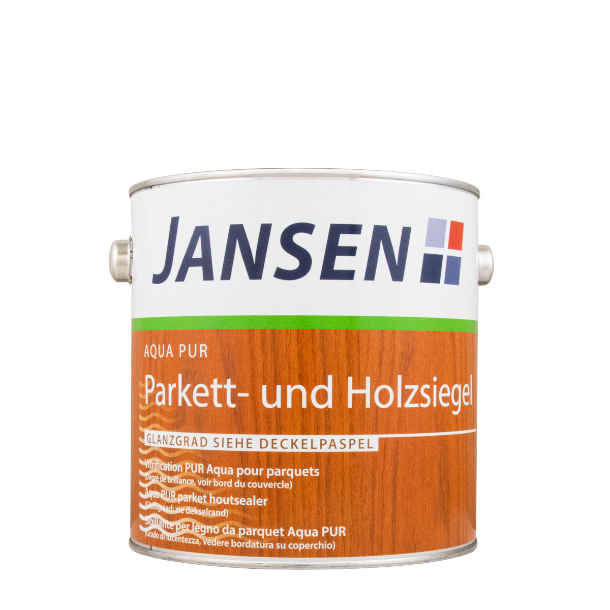 Jansen Aqua PUR Parkett- und Holzsiegel 750ml farblos, seidenglänzend, Klarlack, Möbellack, Parkettlack