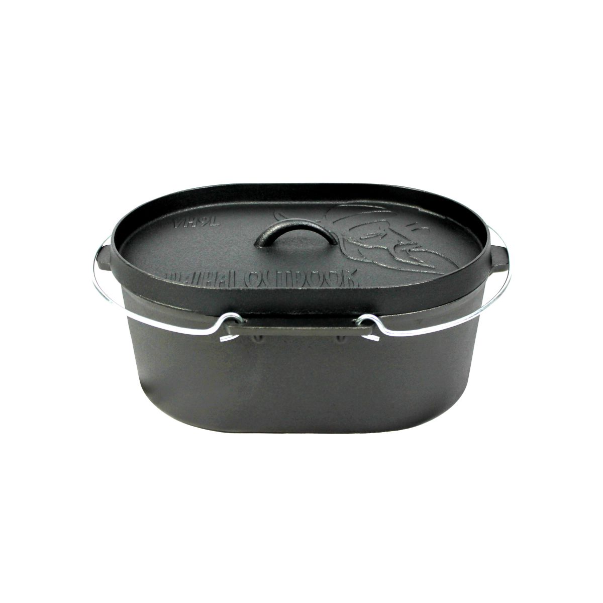VALHAL Feuertopf Dutch Oven 9 L flacher Boden