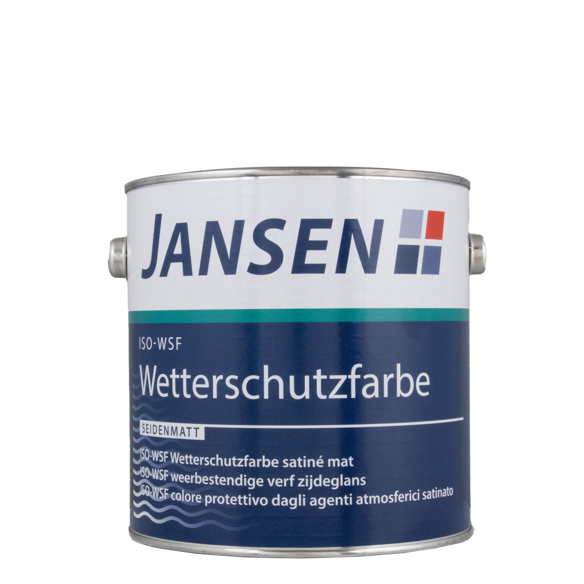 Jansen ISO WSF Wetterschutzfarbe 0,75L seidenmatt weiß deckende Holzfarbe, Holzschutzfarbe