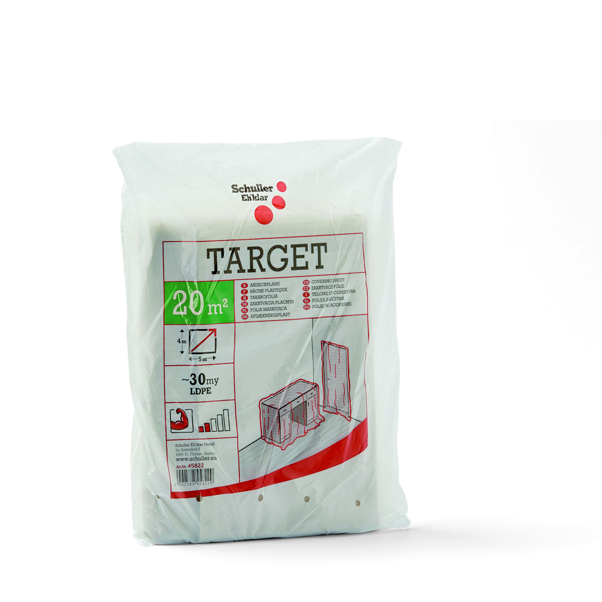Schuller Target S30 Abdeckfolie 4x5m #45822 Schutzfolie LDPE 30my, Abdeckplane