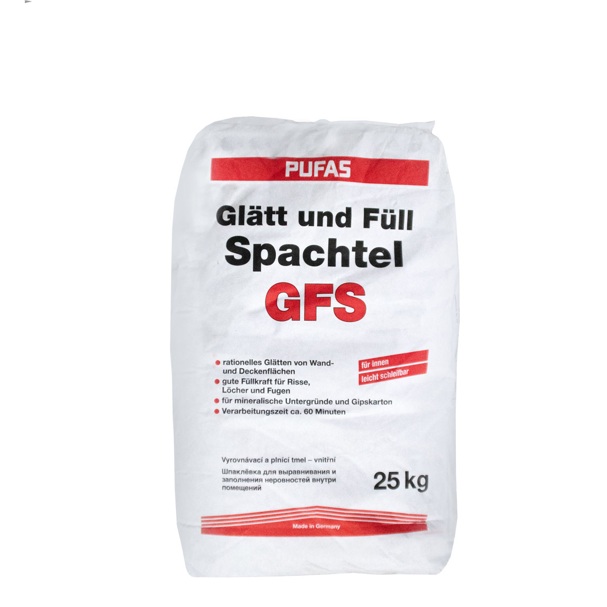 Pufas Glätt- und Füllspachtel GFS 25kg, Spachtelmasse, Gipsspachtel, Wandspachtel
