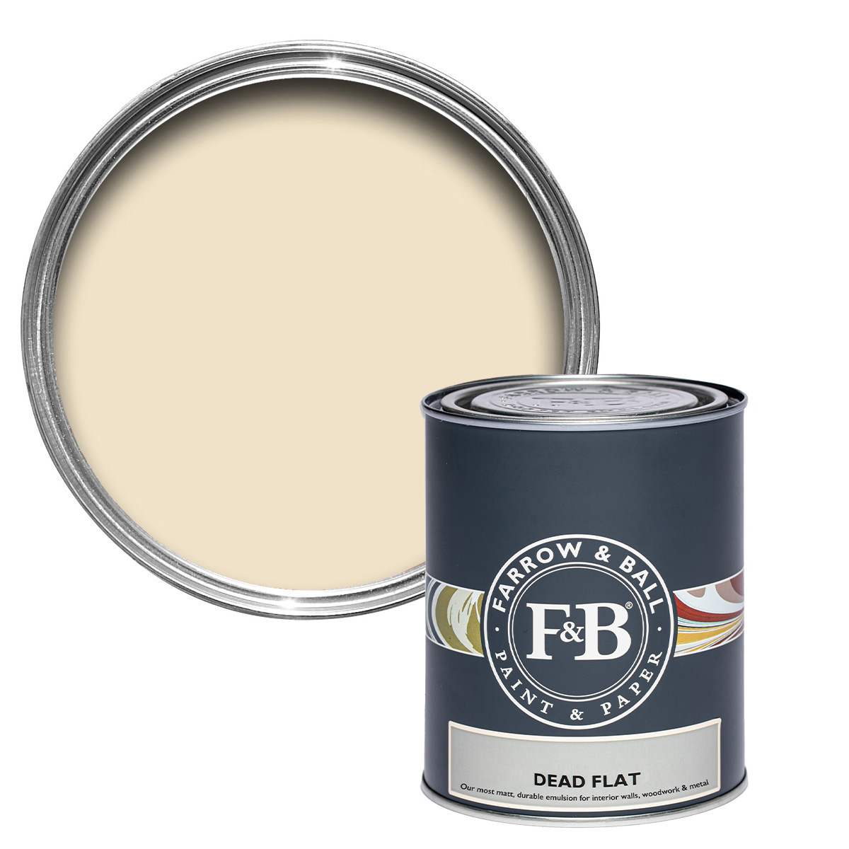 Farrow & Ball Dead Flat 750ml Yellow Ground No. 218, robuste, ultramatte Wandfarbe