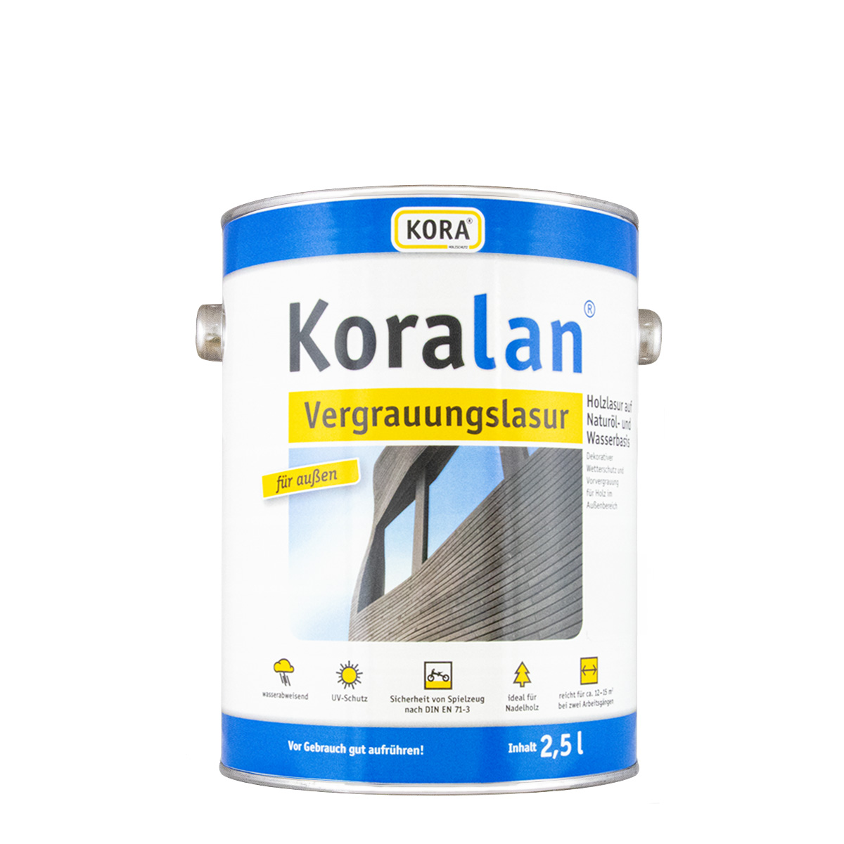 Koralan Vergrauungslasur 0,75L basalt, Holzschutzlasur, Holzlasur