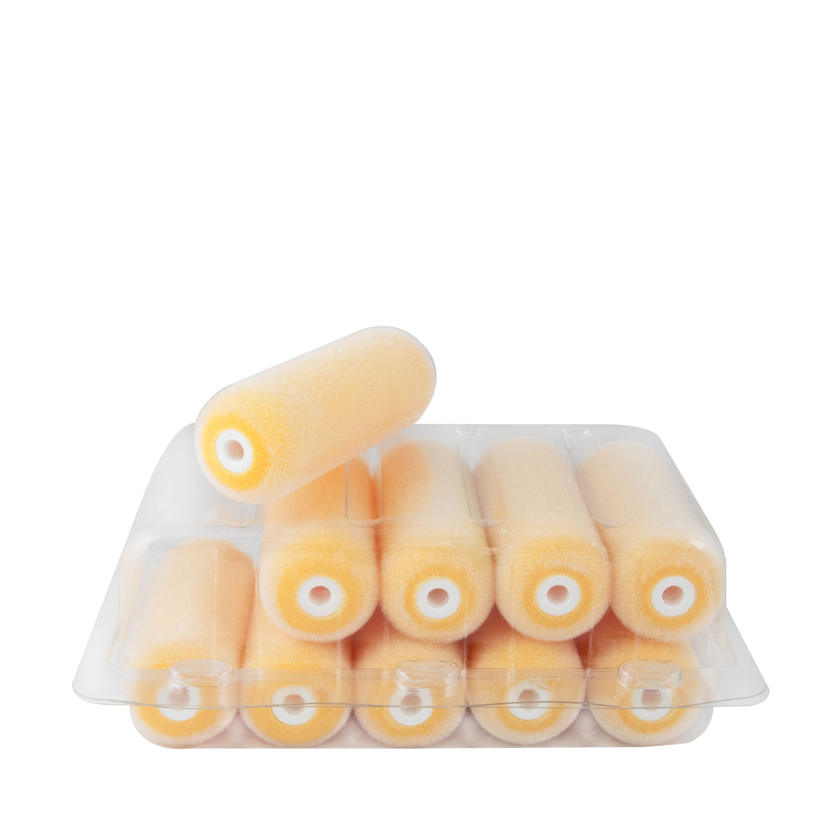 10x Lackrolle Superflock 11cm, beids. abgerundet, Farbwalze, Malerwalze, Lackierwalze