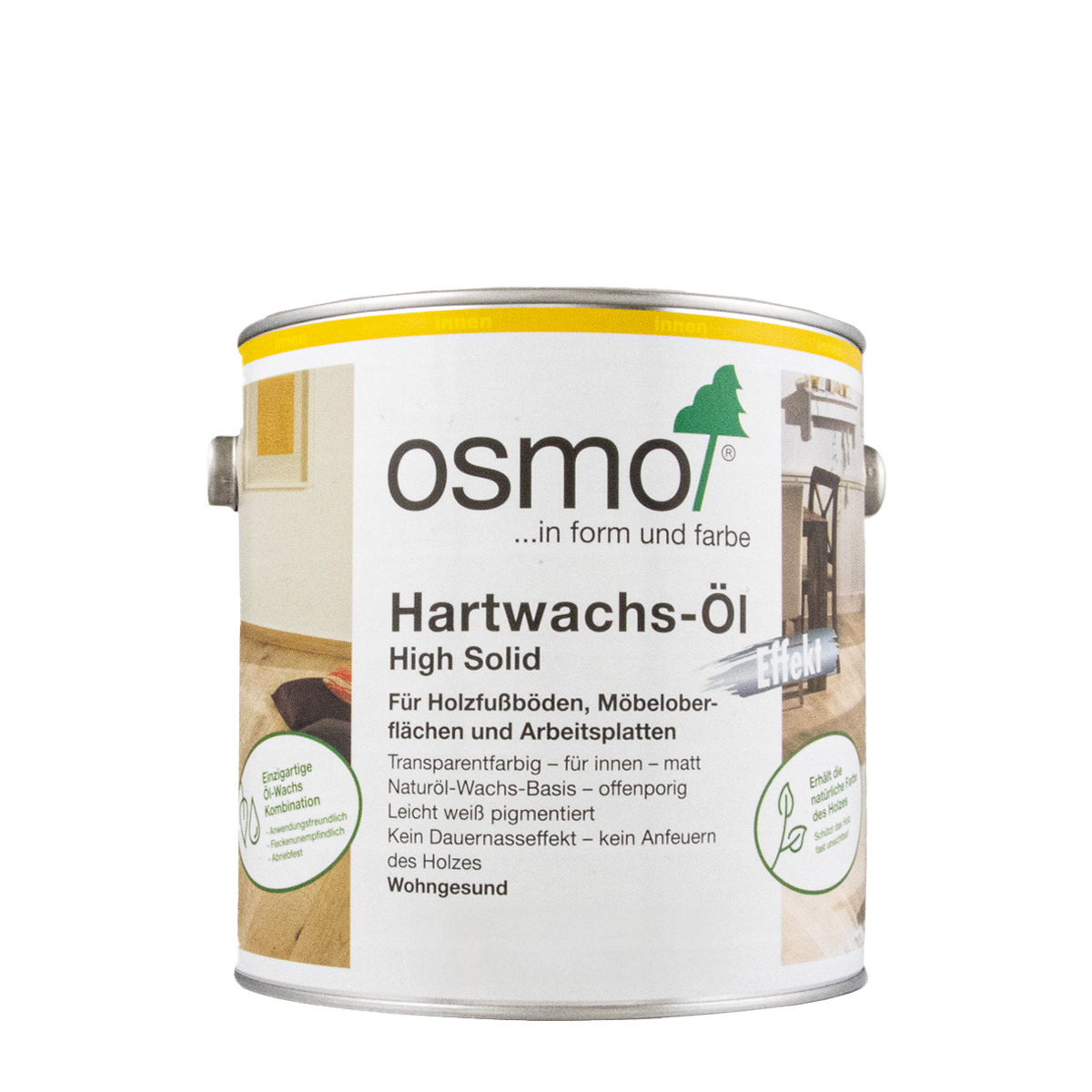 Osmo Hartwachs-Öl Original (Effekt) 3041 Natural matt 750ml, High Solid Holzöl, Holzpflegeöl, Holzwachs