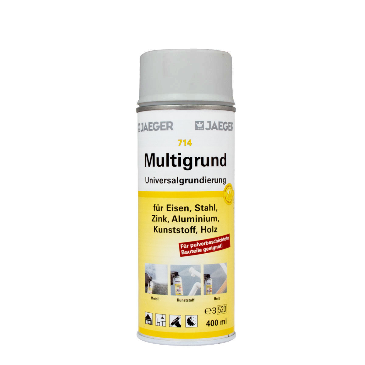 Jaeger Multigrund-Spray 714 Universalgrundierung 400ml RAL 7001 grau, Grundierung, Haftgrund