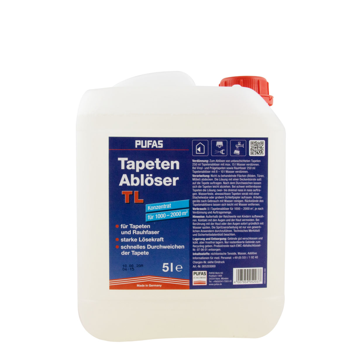 Pufas Tapetenablöser TL 5L, extra starker Tapeten Entferner