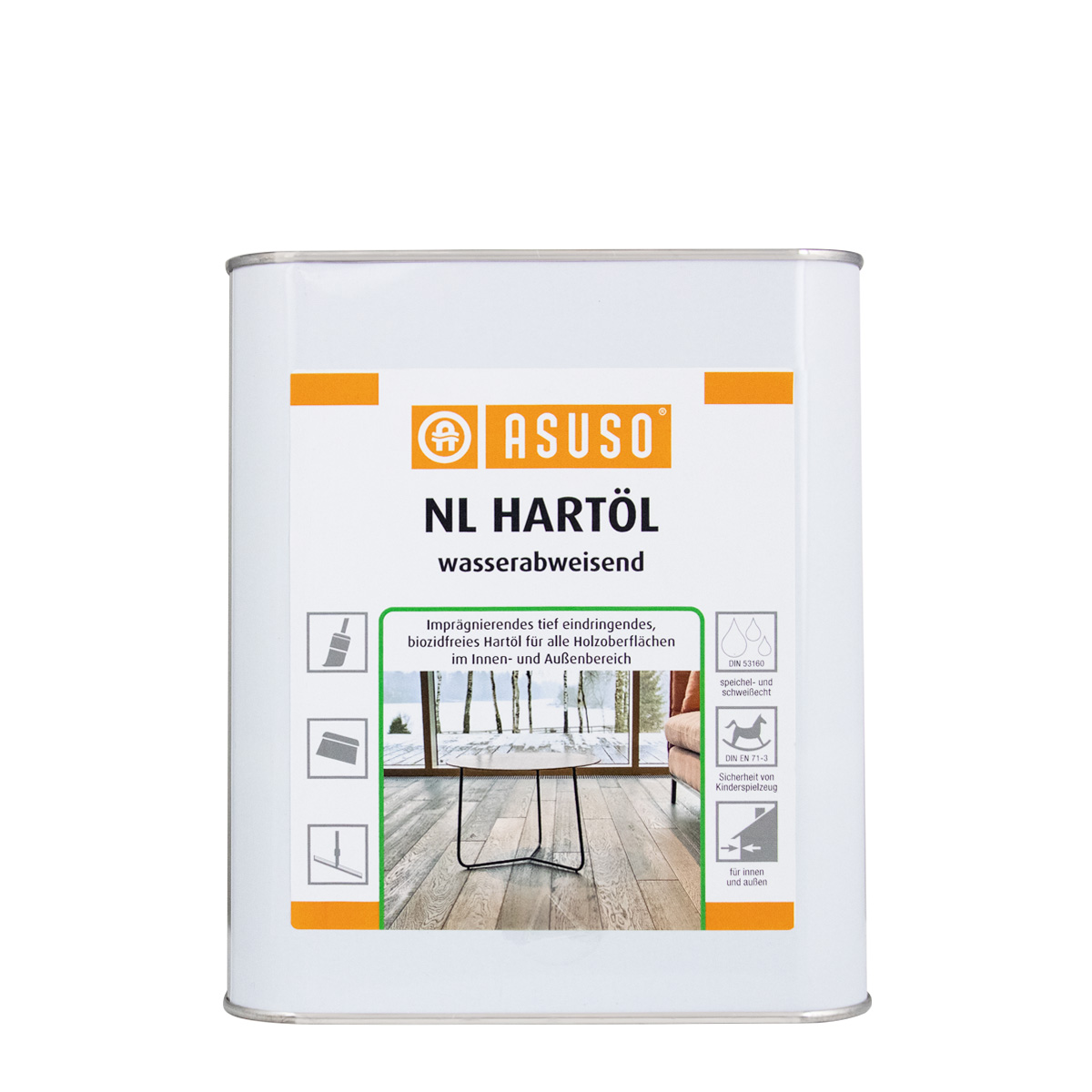 Asuso NL Hartöl 2,5L farblos, seidenmatt, Holzöl, Arbeitsplattenöl, Naturöl