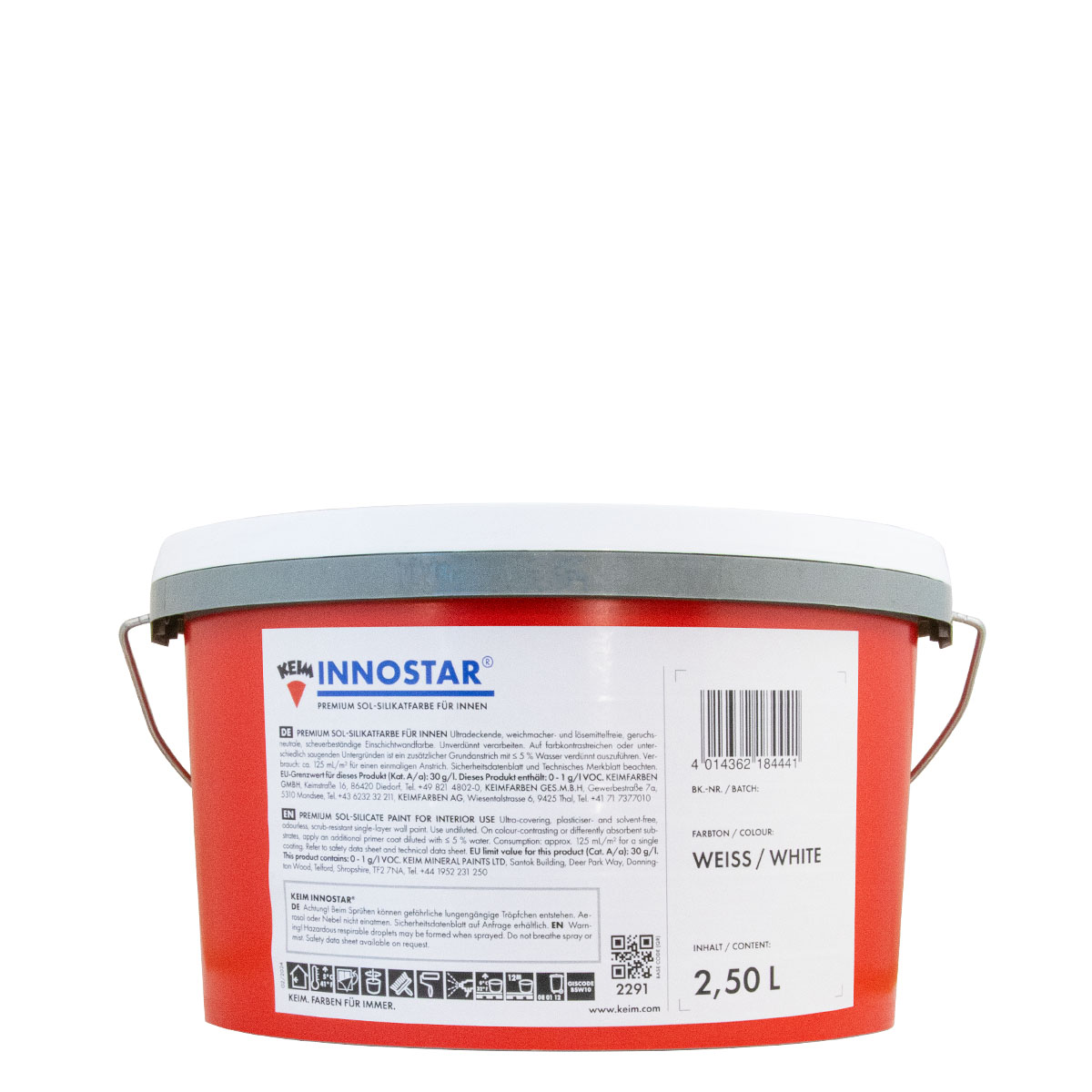 Keim Innostar 2,5L weiß, Sol Silikatfarbe, Premium Wandfarbe