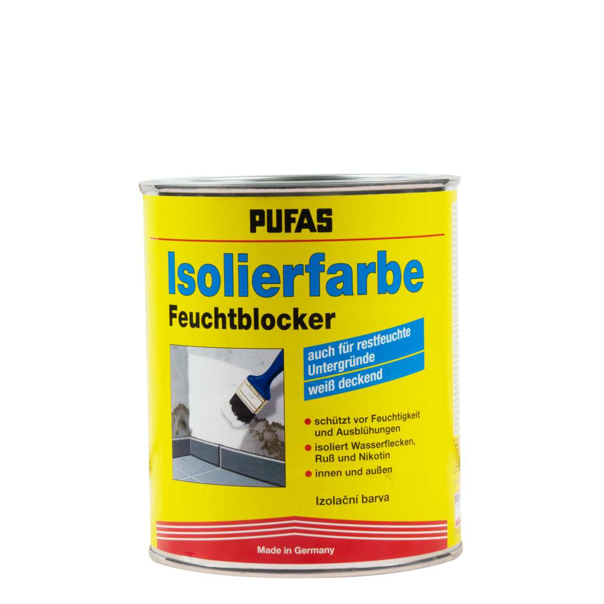 Pufas Feuchtblocker Isolierfarbe 750ml IF30 weiss, Wandfarbe, Isolierfarbe, Nikotinfarbe