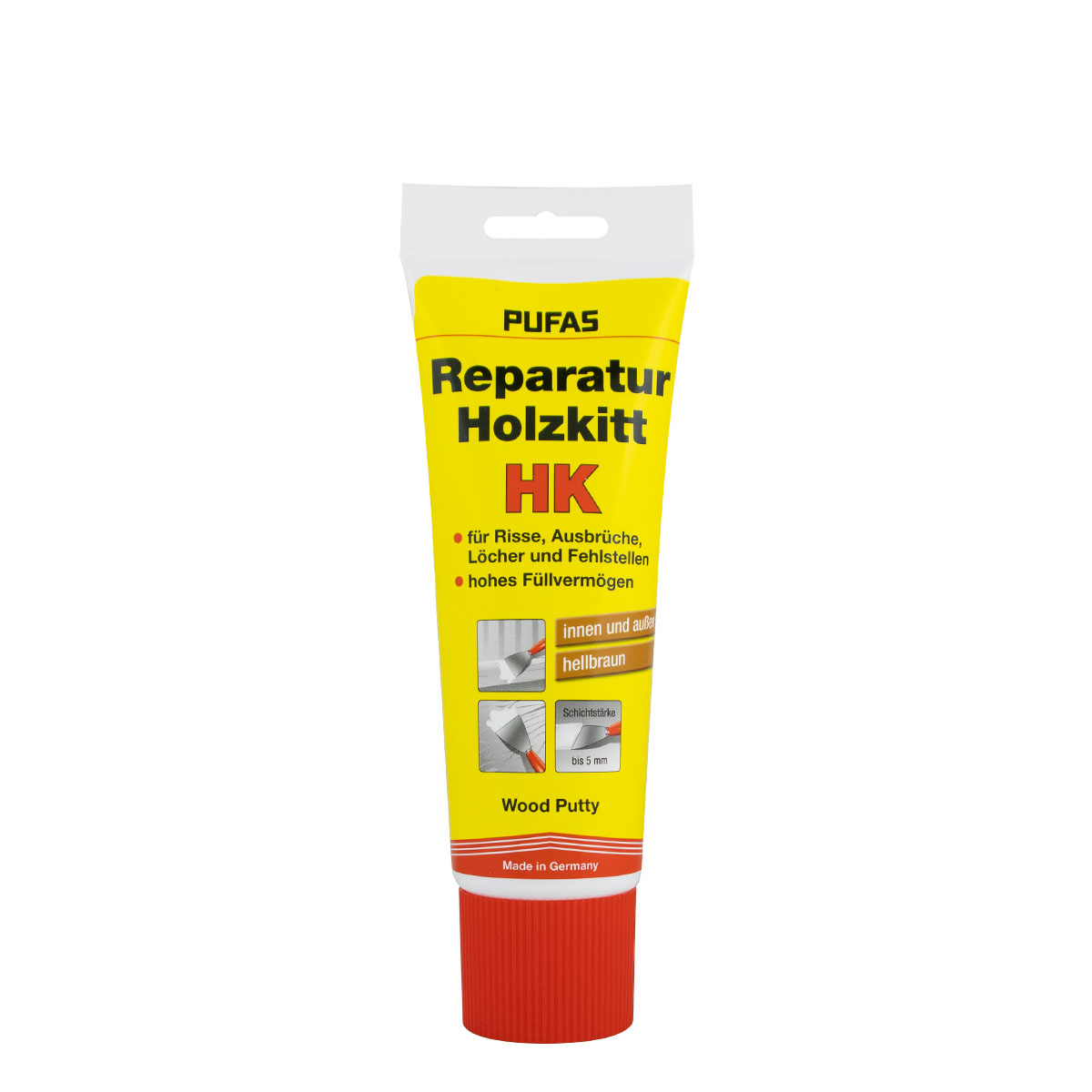 Pufas Reparatur-Holzkitt HK 400g, Holzspachtel, Reparaturspachtel, Fertigspachtel