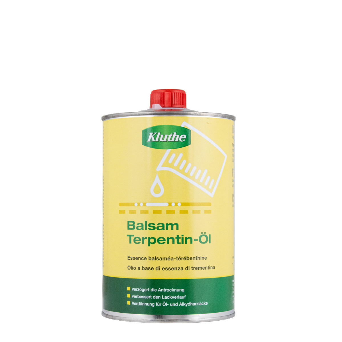 Kluthe Balsam Terpentinöl 1L, hochwertiges Lösungsmittel, Verdünnung, Reiniger