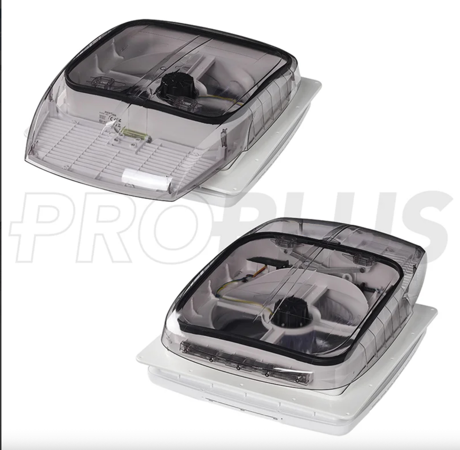 Dachhaube DeLuxe 400x400 mm transparent mit Lüfter PATUROPE