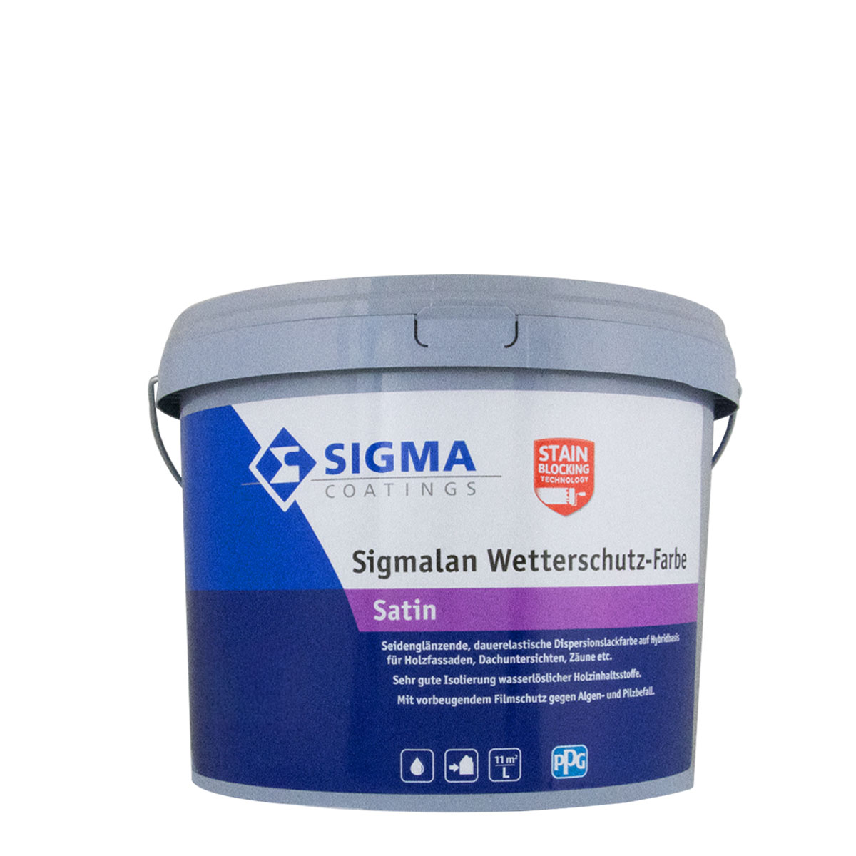 Sigma Sigmalan Wetterschutzfarbe 2,5L weiss /WN, seidenglänzende Holzfarbe