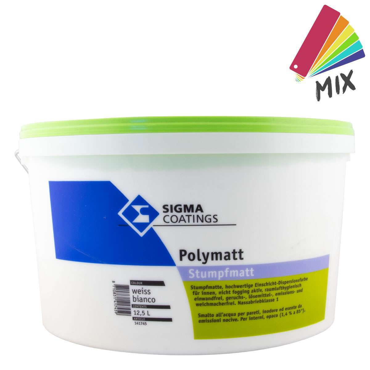 Sigma Polymatt 12,5L wunschfarbton, Einschicht-Dispersionsfarbe, Wandfarbe